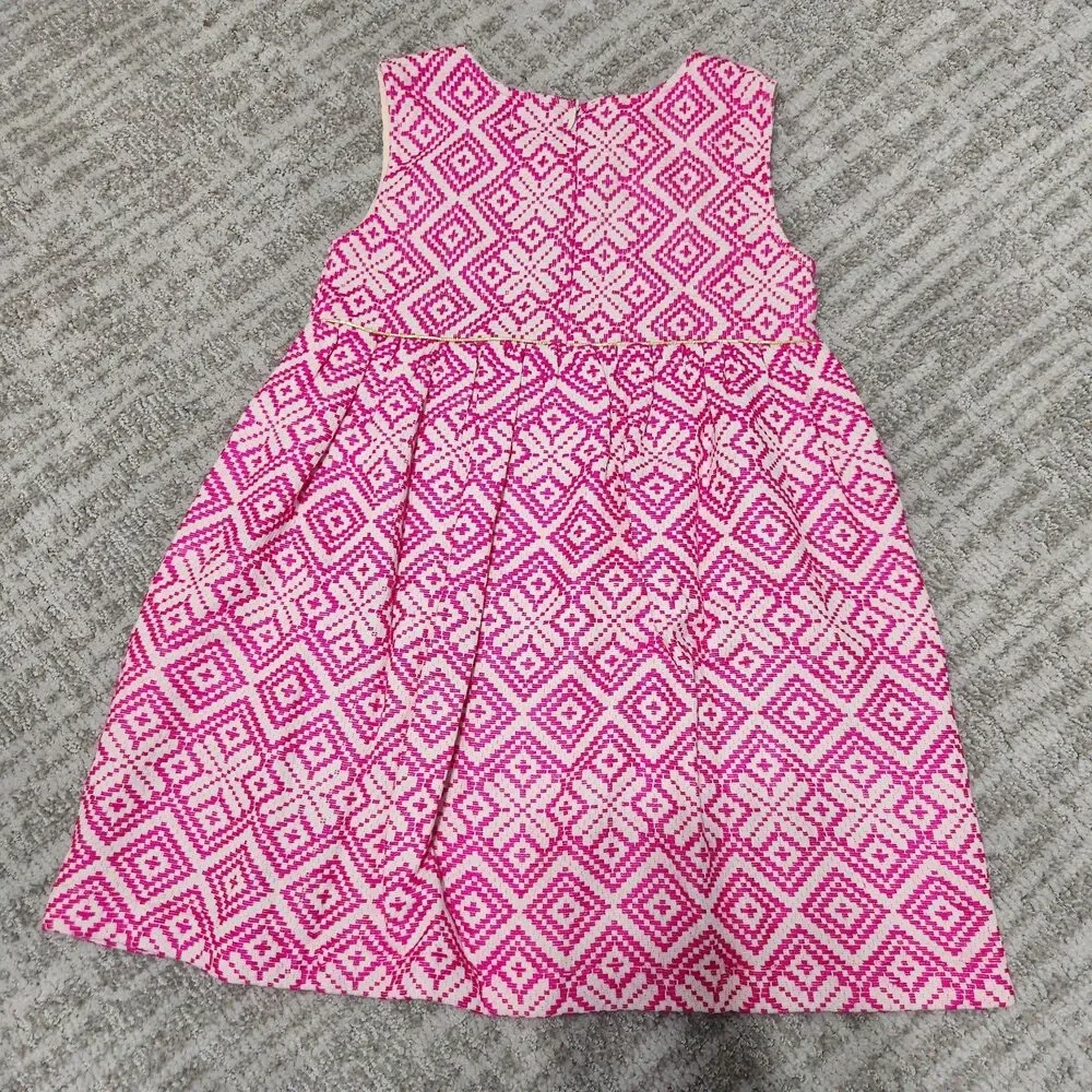 LALi girl's sleeveless shift tank pink gold white dress size 6
